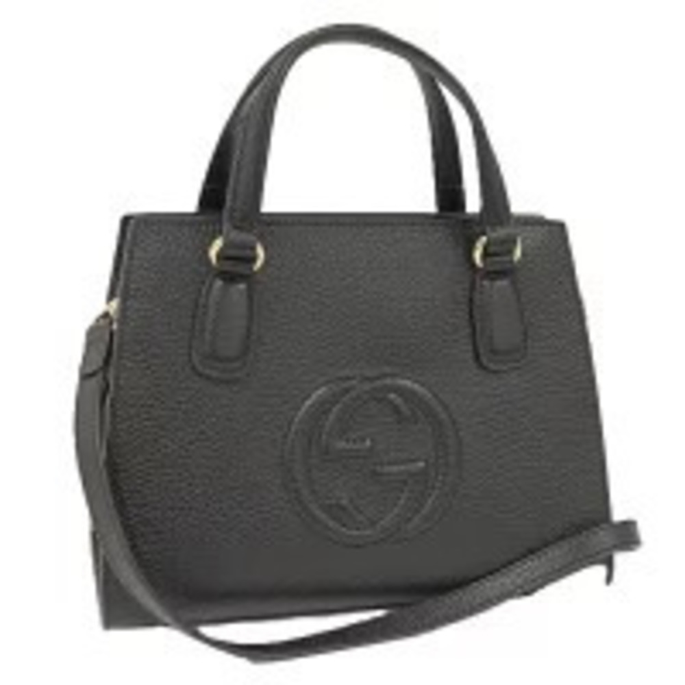 Gucci Black Leather Tote Bag Soho Crossbody - Picture 2 of 9